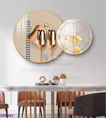 File in ấn chuyên nghiệp File tranh đồng hồ tráng gương tròn lồng ghép LG5292 (file gốc)