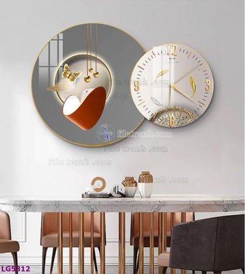 File in ấn chuyên nghiệp File tranh đồng hồ tráng gương tròn lồng ghép LG5312 (file gốc)