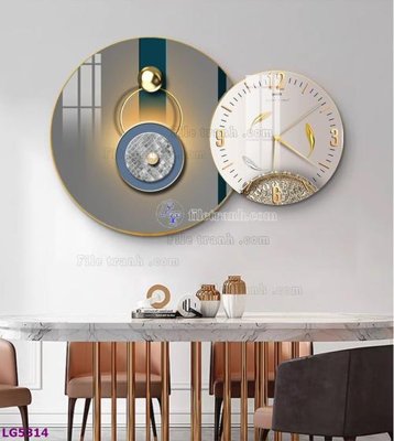 File gốc File tranh đồng hồ tráng gương tròn lồng ghép LG5314 (in mica) làm bảng hiệu