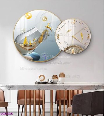 Tải file gốc File tranh đồng hồ tráng gương tròn lồng ghép LG5335 (bản PSD) chỉnh sửa được