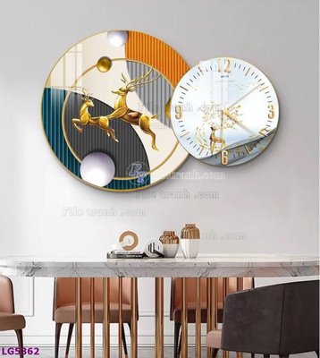 File ảnh File tranh đồng hồ tráng gương tròn lồng ghép LG5362 (gốc) in backdrop sự kiện