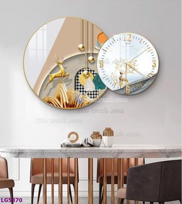 File in trần File tranh đồng hồ tráng gương tròn lồng ghép LG5370 (file gốc) xuyên sáng