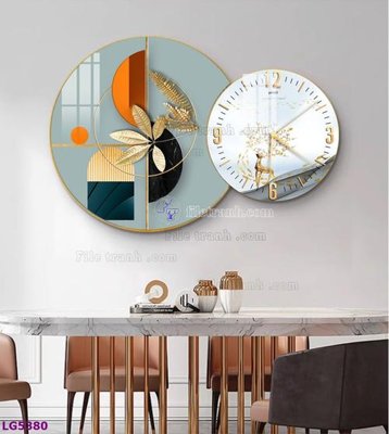 File ảnh File tranh đồng hồ tráng gương tròn lồng ghép LG5380 (gốc) in PP, decal