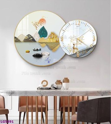 Download file tranh File tranh đồng hồ tráng gương tròn lồng ghép LG5391 (file gốc PSD)