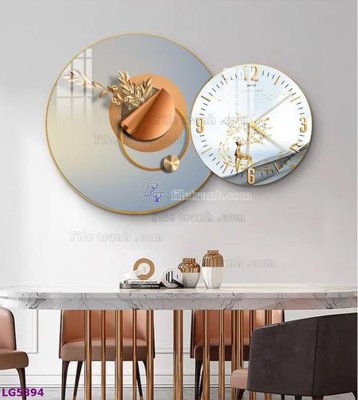 File tranh File tranh đồng hồ tráng gương tròn lồng ghép LG5394 (gốc) chủ đề con người