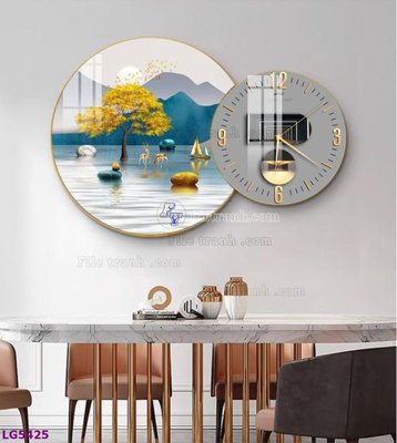Tải file gốc File tranh đồng hồ tráng gương tròn lồng ghép LG5425 (bản PSD) còn layer