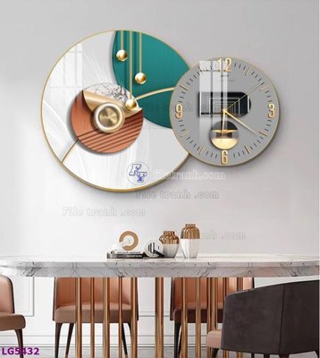 File gốc File tranh đồng hồ tráng gương tròn lồng ghép LG5432 (AI/EPS) cho in ấn