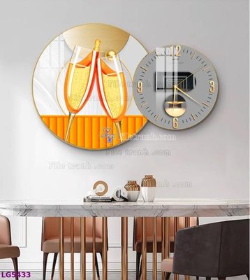 File gốc File tranh đồng hồ tráng gương tròn lồng ghép LG5433 (vector) cho in ấn