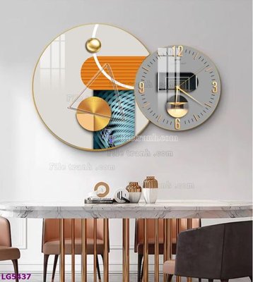 File PSD File tranh đồng hồ tráng gương tròn lồng ghép LG5437 (nguyên bản) cho thiết kế