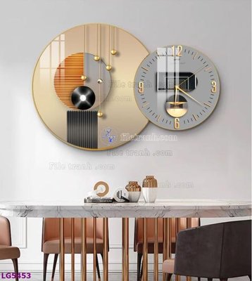 Tải file File tranh đồng hồ tráng gương tròn lồng ghép LG5453 (ảnh gốc) file AI/EPS