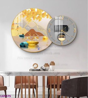 Download file tranh PSD File tranh đồng hồ tráng gương tròn lồng ghép LG5475 để chỉnh sửa