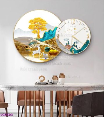 File gốc File tranh đồng hồ tráng gương tròn lồng ghép LG5503 (ảnh chi tiết) để in lụa