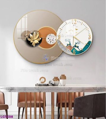 Mua file tranh gốc File tranh đồng hồ tráng gương tròn lồng ghép LG5508 tại Filetranh.com