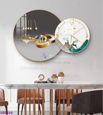 Tải file File tranh đồng hồ tráng gương tròn lồng ghép LG5515 (ảnh gốc) in gạch 3D