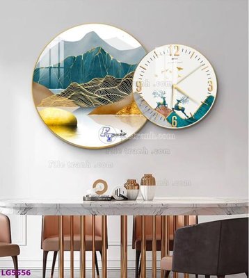 Download file ảnh gốc File tranh đồng hồ tráng gương tròn lồng ghép LG5556 để in ấn