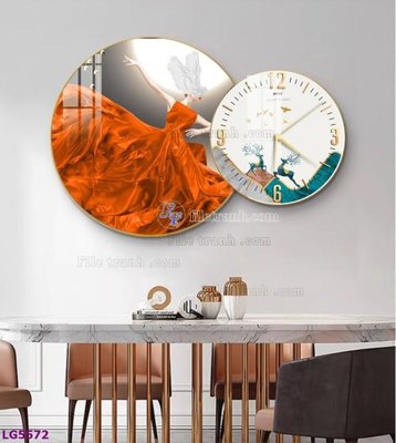 File gốc File tranh đồng hồ tráng gương tròn lồng ghép LG5572 (ảnh rõ nét) để in