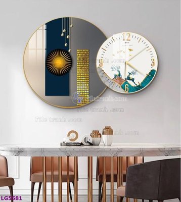 Tải file PSD File tranh đồng hồ tráng gương tròn lồng ghép LG5581 (nguyên layer) để in