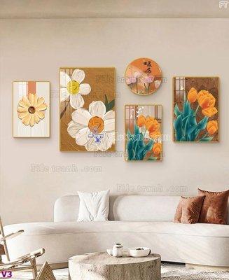 Tệp tin gốc File tranh đồng hồ nhiều tấm V3 (chất lượng cao) File tranh đồng hồ nhiều tấm V3