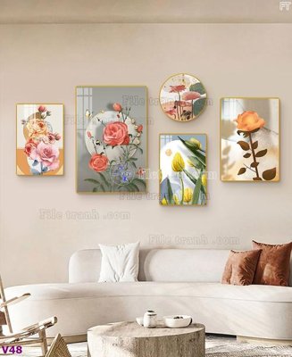 Download file tranh File tranh đồng hồ nhiều tấm V48 (file gốc PSD)