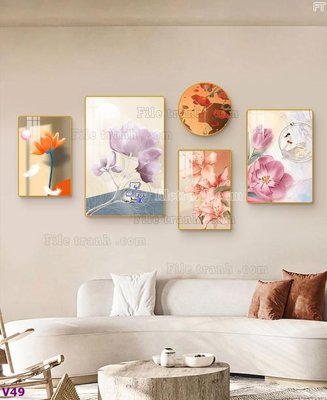 Tải file File tranh đồng hồ nhiều tấm V49 (ảnh gốc) độ phân giải 300dpi