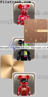 File tranh in trần 3D tranh dong ho gau kieu moi 503 (ảnh gốc)