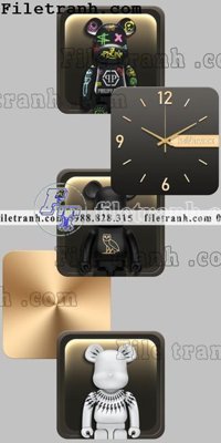 File PSD tranh dong ho gau kieu moi 505 (gốc) cho designer