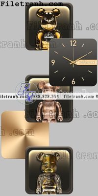 File gốc in tráng gương tranh dong ho gau kieu moi 507 chi tiết