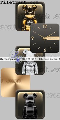 File gốc tranh dong ho gau kieu moi 508 (trang trí) phòng ngủ