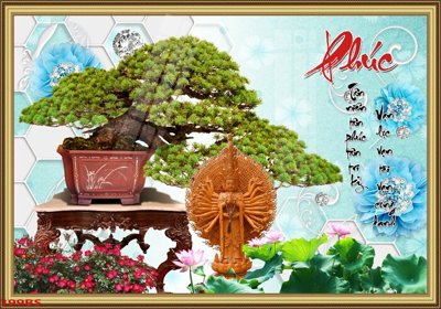 File gốc File tranh chậu mai bonsai 399BS (in lụa) trang trí tường