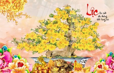 Tải file File tranh chậu mai bonsai 410BS (gốc) chủ đề tâm linh