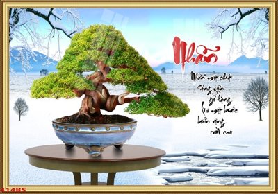 File gốc File tranh chậu mai bonsai 414BS (thiết kế) độc quyền