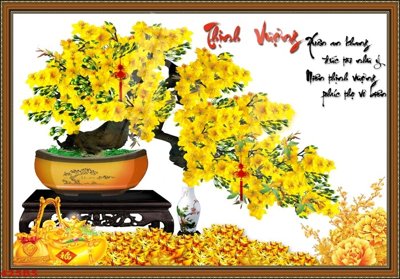 File ảnh File tranh chậu mai bonsai 425BS (gốc) trang trí khách sạn