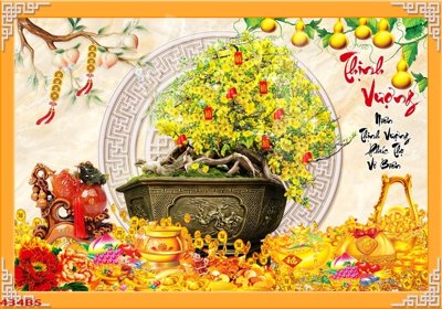 File gốc File tranh chậu mai bonsai 434BS (cho in ấn) từ kho Filetranh