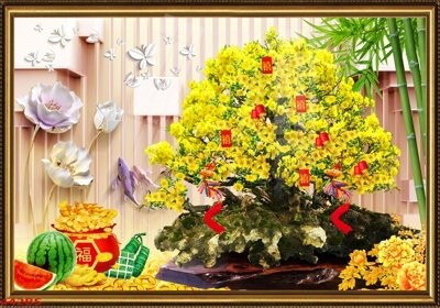 Ảnh mô tả file gốc in mica File tranh chậu mai bonsai 442BS