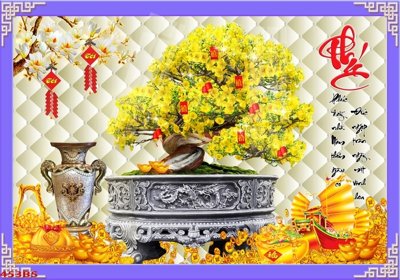 File tranh trang trí File tranh chậu mai bonsai 453BS (file gốc)