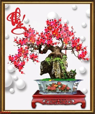 Tệp tin gốc File tranh chậu mai bonsai 459BS (dùng cho in ấn) chuyên nghiệp