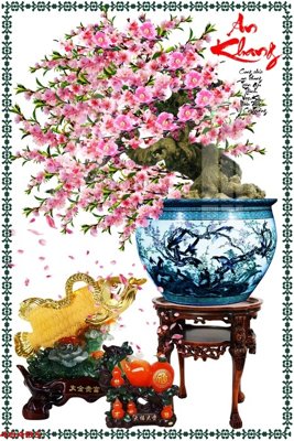 File gốc File tranh chậu mai bonsai 464BS (chuẩn màu) cho in offset