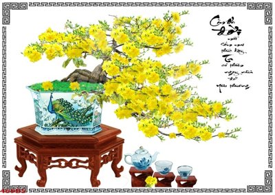 File gốc File tranh chậu mai bonsai 469BS (AI/EPS) cho in ấn