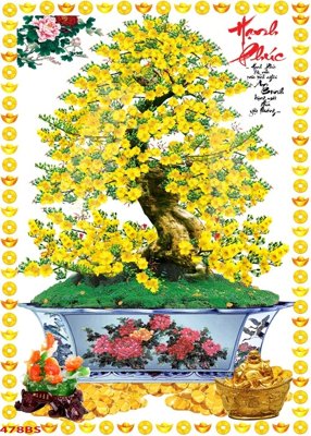Tải file gốc File tranh chậu mai bonsai 478BS (in khổ lớn) không vỡ