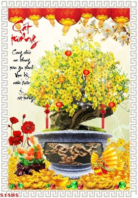 File gốc File tranh chậu mai bonsai 515BS (phong cách) châu Âu