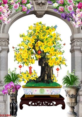 File gốc File tranh chậu mai bonsai 521BS (PNG) trong suốt (transparent)
