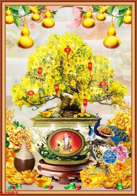 Tải về hình ảnh gốc File tranh chậu mai bonsai 529BS sắc nét