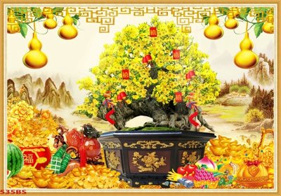 File tranh gốc File tranh chậu mai bonsai 535BS (bản quyền) file PSD