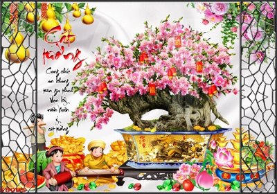 File gốc File tranh chậu mai bonsai 580BS (phong cách) tối giản