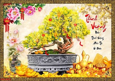 Tải file File tranh chậu mai bonsai 582BS (gốc) chủ đề tâm linh