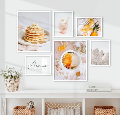 Tải file File tranh bộ nhiều tấm in nhà hàng khách sạn tối giản A1027 (gốc) làm tranh treo tường