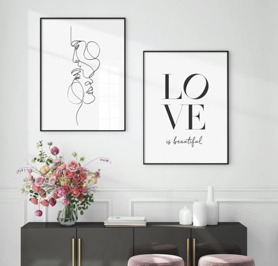 File tranh PSD File tranh bộ nhiều tấm in nhà hàng khách sạn tối giản A1066 chất lượng cao