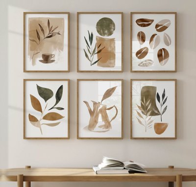 Download file gốc File tranh bộ nhiều tấm in nhà hàng khách sạn tối giản A1071 (in lụa) hoa lá