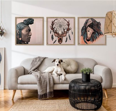 File in trần File tranh bộ nhiều tấm in nhà hàng khách sạn tối giản A1081 (bản gốc) hoa văn