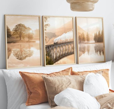 File tranh File tranh bộ nhiều tấm in nhà hàng khách sạn tối giản A1085 (gốc) chủ đề thành phố